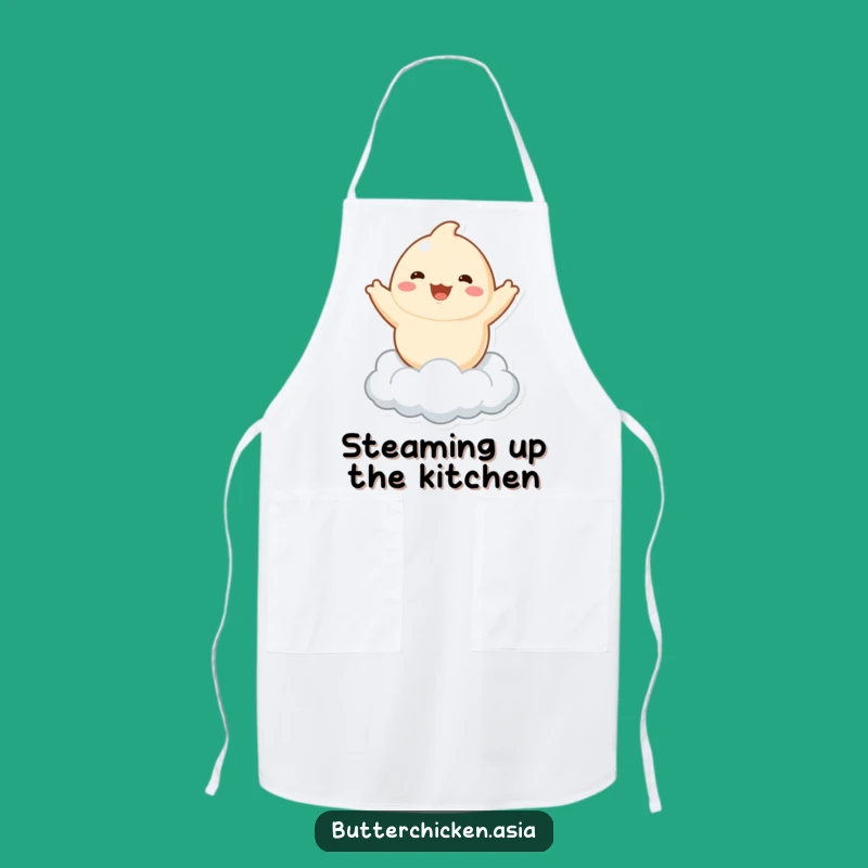 Funny Dumpling Apron: Playful Character Kitchen Wear, Cloud Design