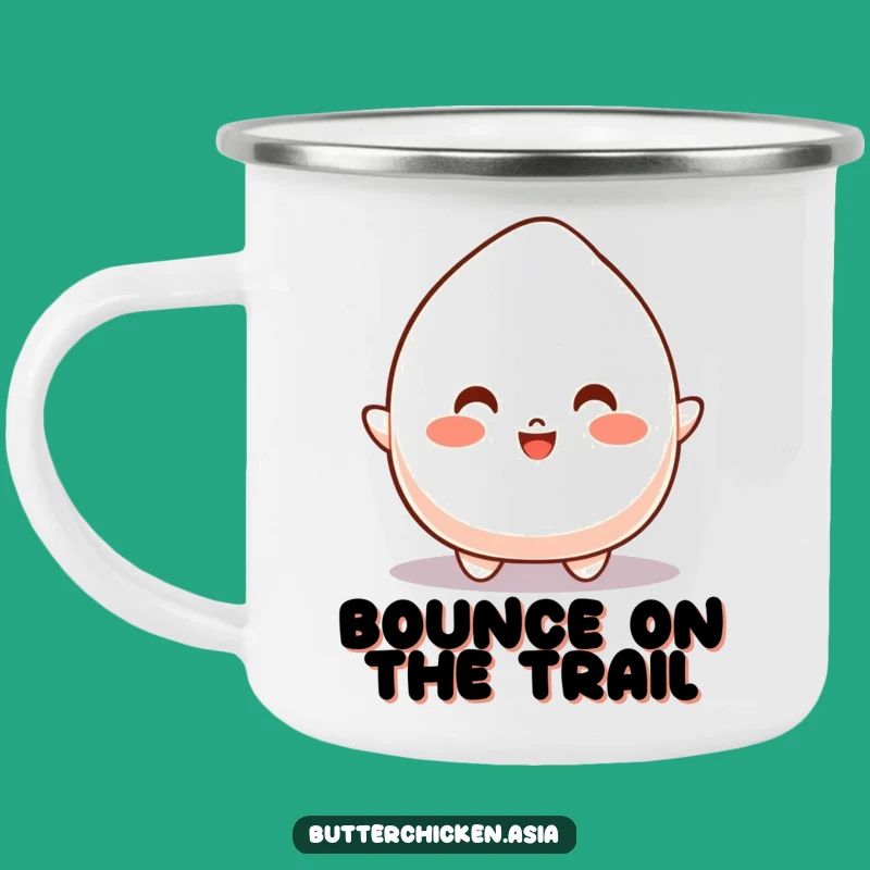 Funny Bouncy Mochi Camping Mug: Adventure with Energy, Your Lively Funny Gift!