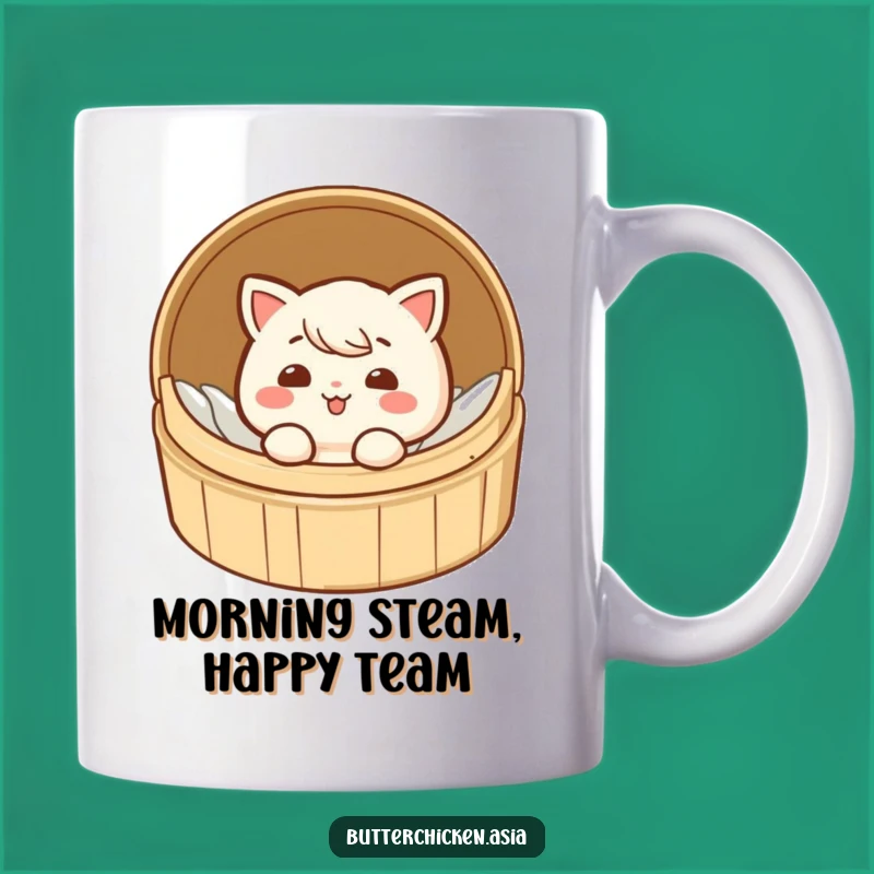 Funny Dim Sum Mug - Giggling Character in Steamer Gift for Foodies!