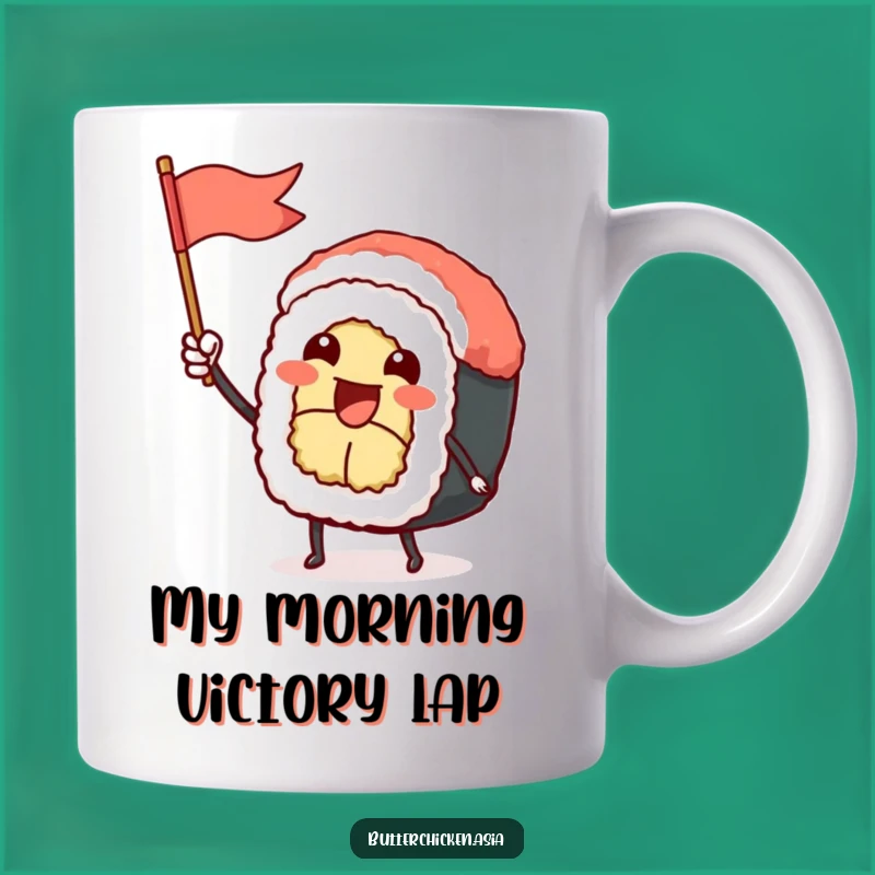 Funny Sushi Roll Flag Mug: A Joyful Character Gift for Sushi Lovers