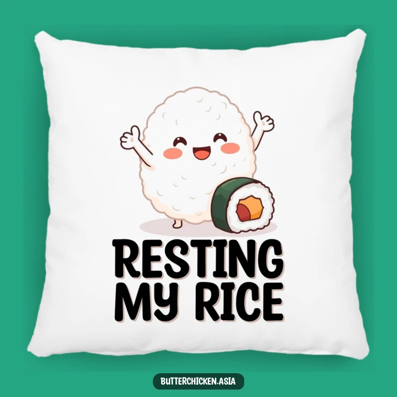 Funny Rice Blob Pillow: Soft Sushi Character Cushion for Humorous Comfort