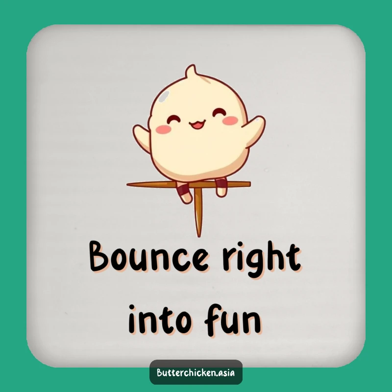 Funny Dumpling Coaster Set - Protect Surfaces with Humorous Food Character Art