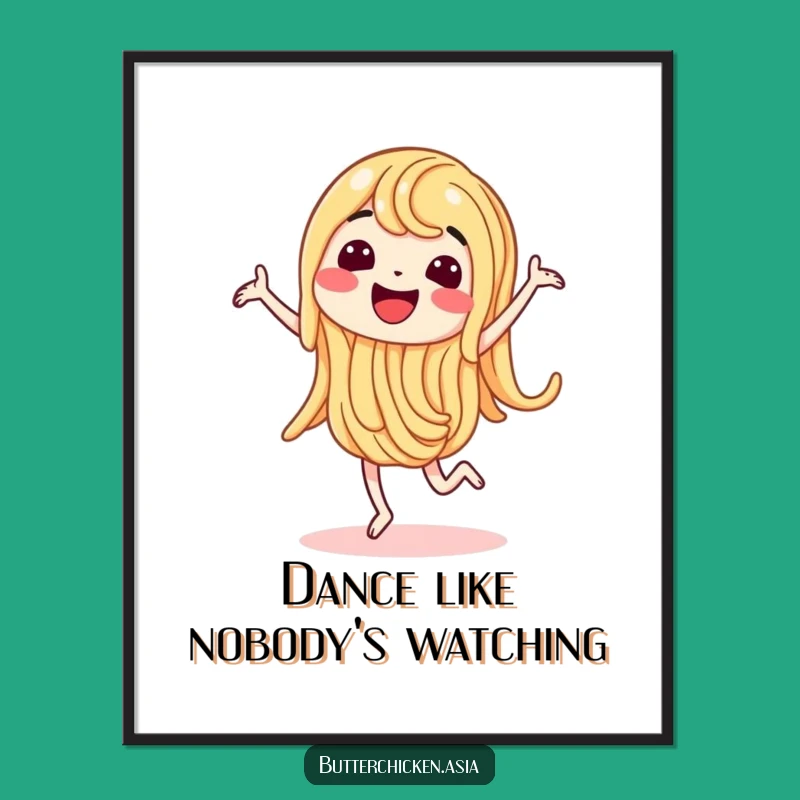 Funny Noodle Dance Poster: Add Joyful Art, Perfect Wall Funny Gift!
