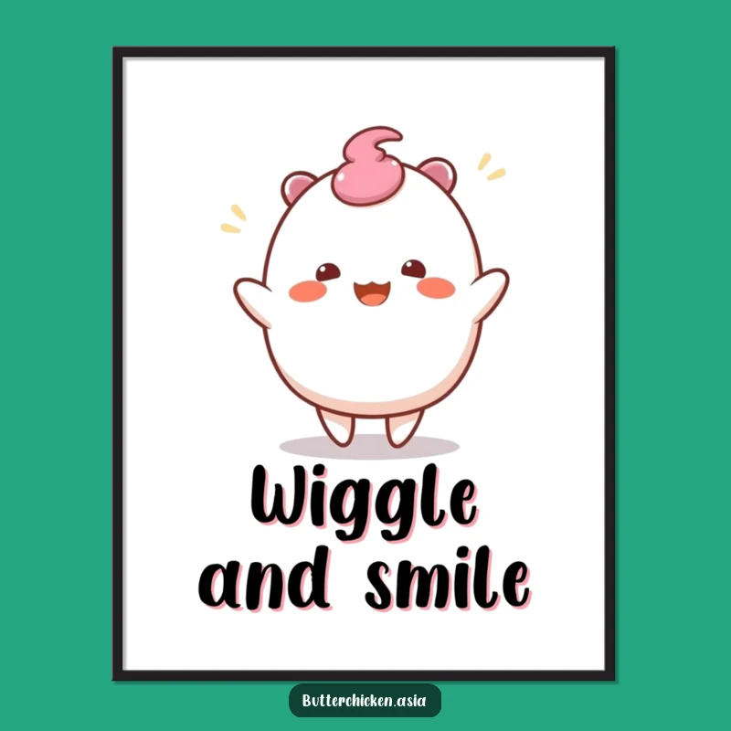 Funny Mochi Poster: Joyful Dance Art for a Cheerful Space