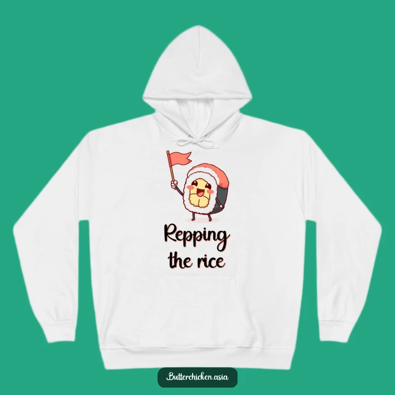 Funny Sushi Roll Hoodie: Cozy and Cheerful Waving Character Gift
