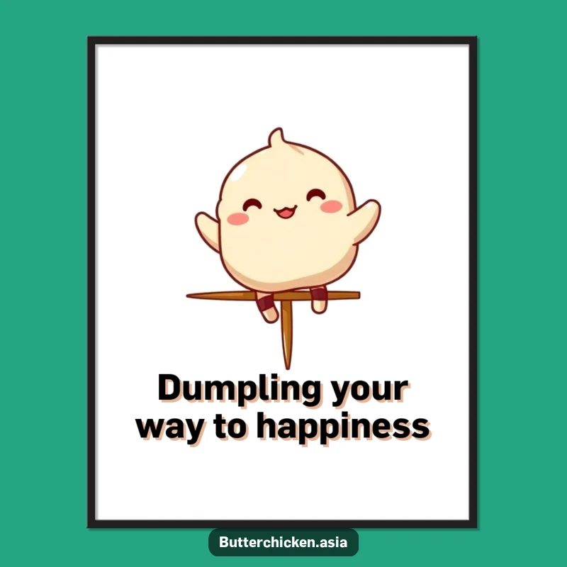 Free Printable Wall Art: Jumping Dumpling Humor, Funny Downloadable Art for Kitchen Decor