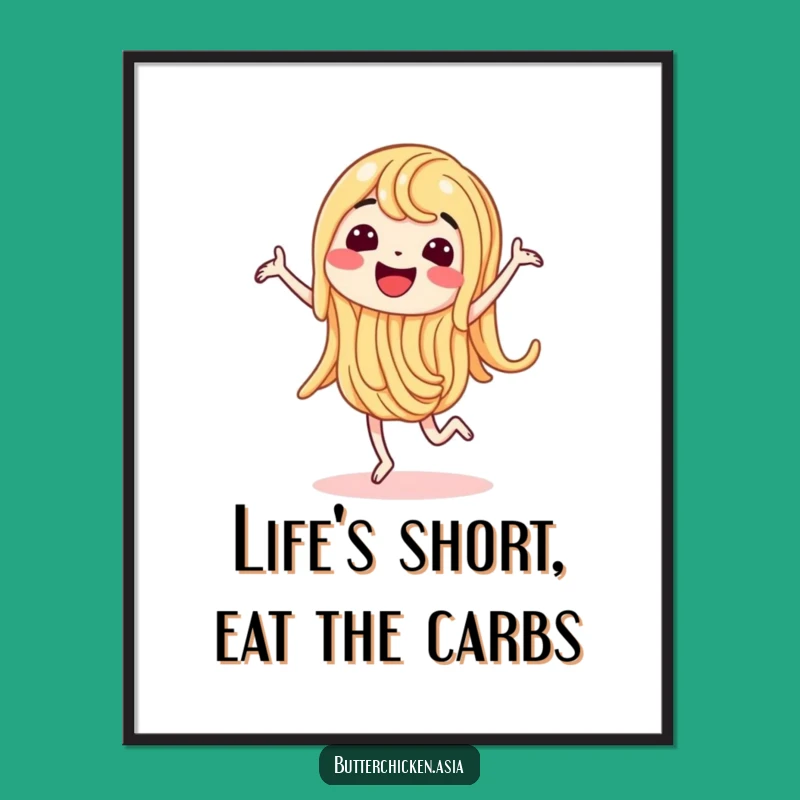 Free Printable Wall Art: Wiggling Noodle Happy Dance Funny Downloadable Kitchen Decor