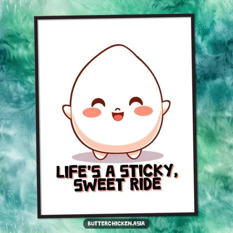 Funny Free Printable Wall Art: A bouncy mochi character captured in a delightful, joyful bounce, bringing kinetic energy.