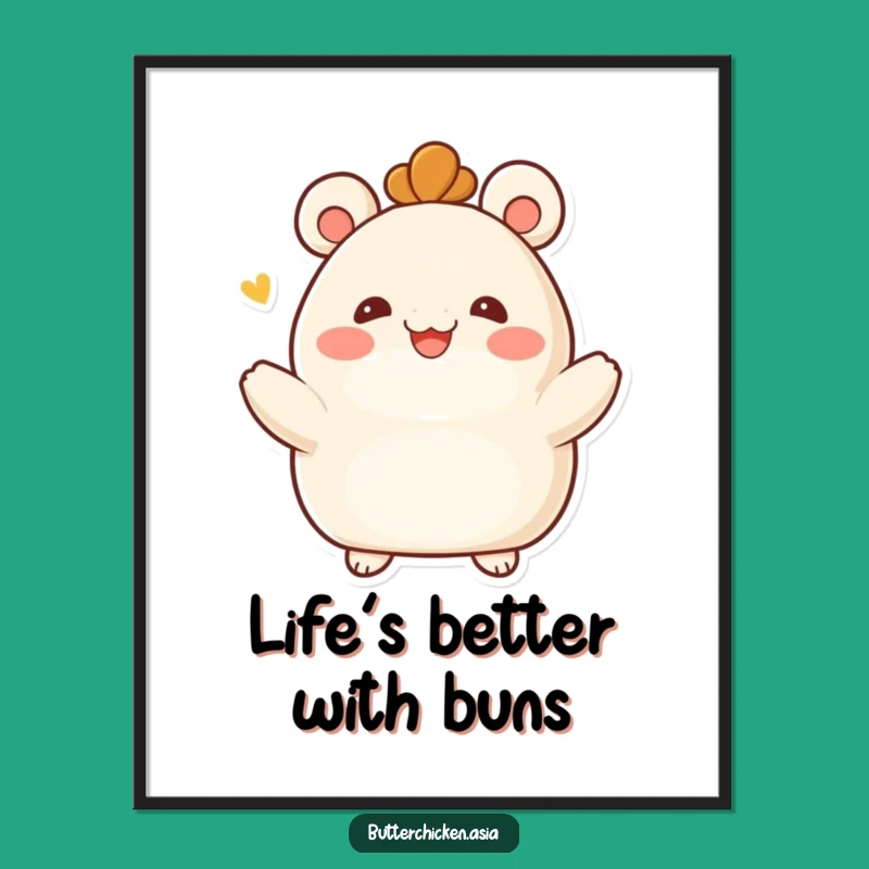 Free Printable Bao Bun Embrace Art: Funny Hug Downloadable Decor