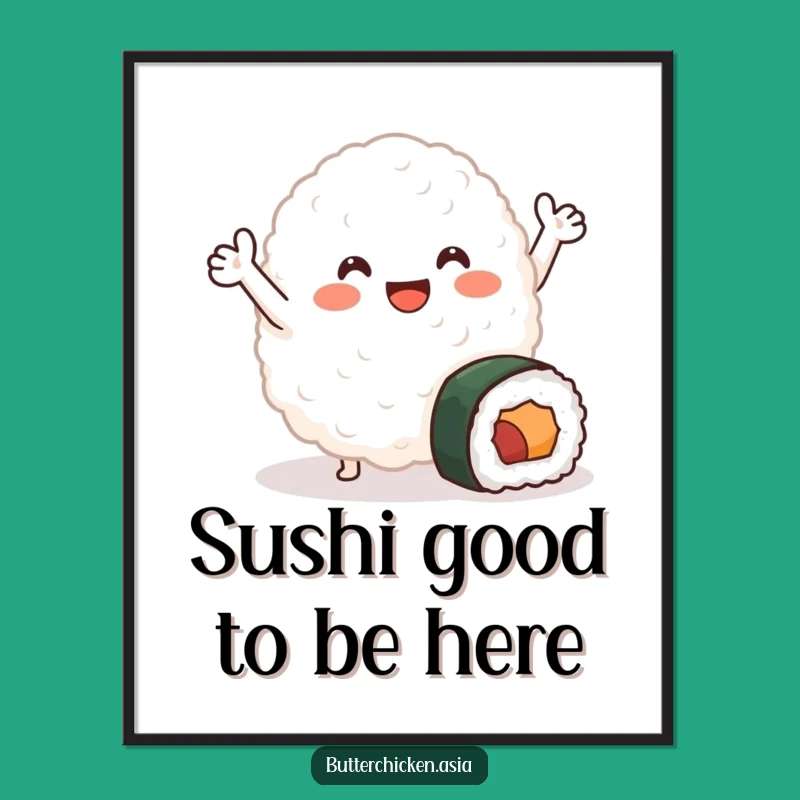 Free Printable Rice Blob Art - Sushi Buddy Funny Downloadable Wall Decor Gift