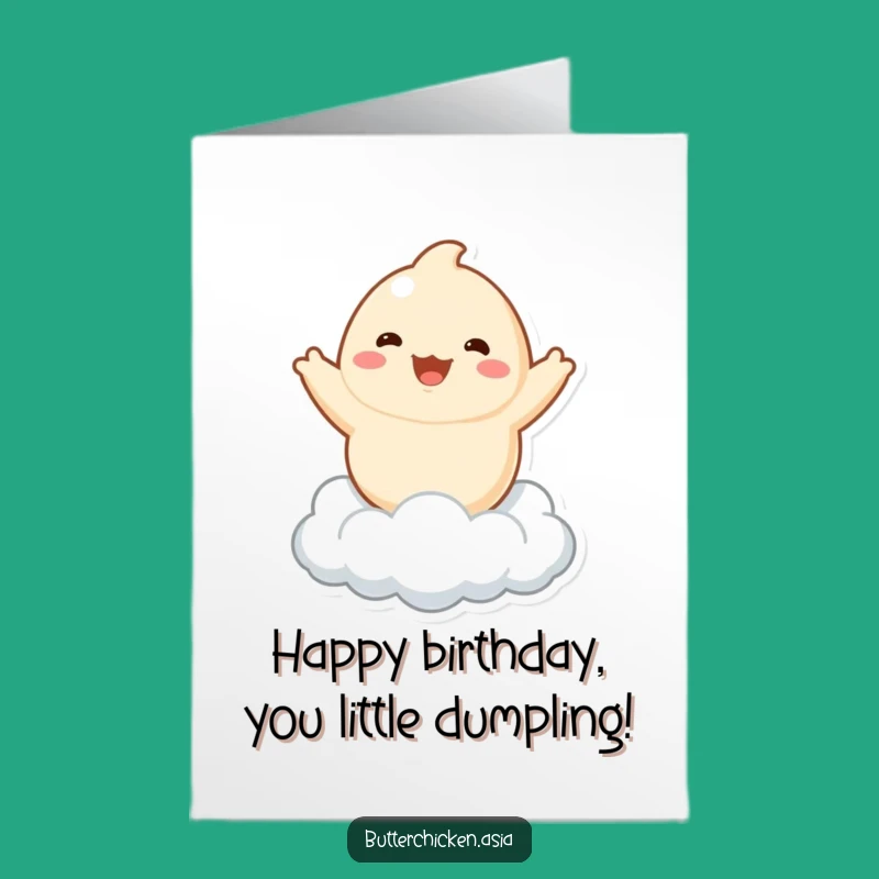 Free Printable Dumpling Birthday Card: Funny Character Downloadable Greeting