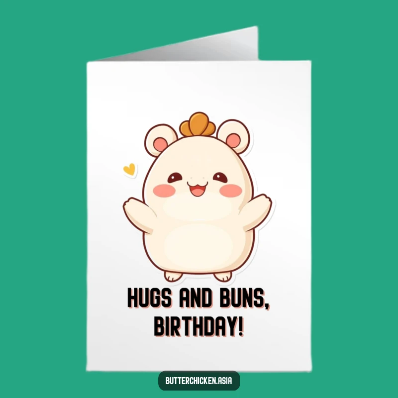 Free Printable Bao Hug Birthday Card: Funny Embrace Downloadable Gift