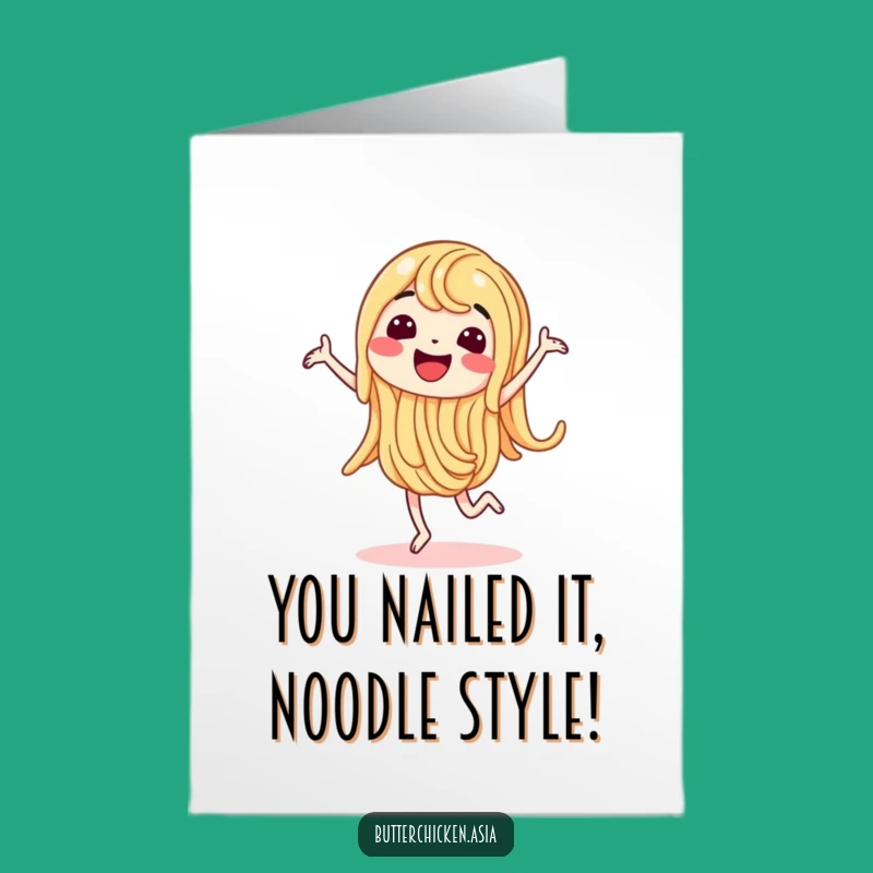 Free Printable Congrats Card: Wiggling Noodle Dance Funny Congratulations Downloadable Gift