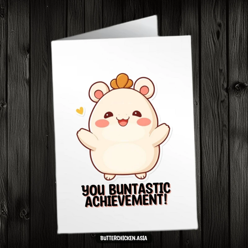 Funny Free Printable smiling bao bun character offering a warm embrace, excellent for a congratulations card.