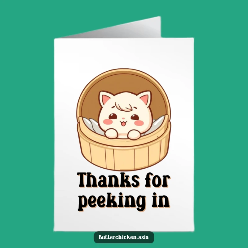 Free Printable Thank You Card: Dim Sum Gratitude Peek, Downloadable Thanks
