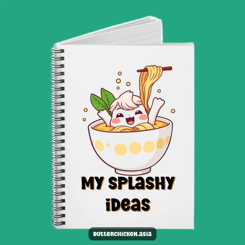 Funny Ramen Notebook: Jot Down Ideas with this Splashing Character