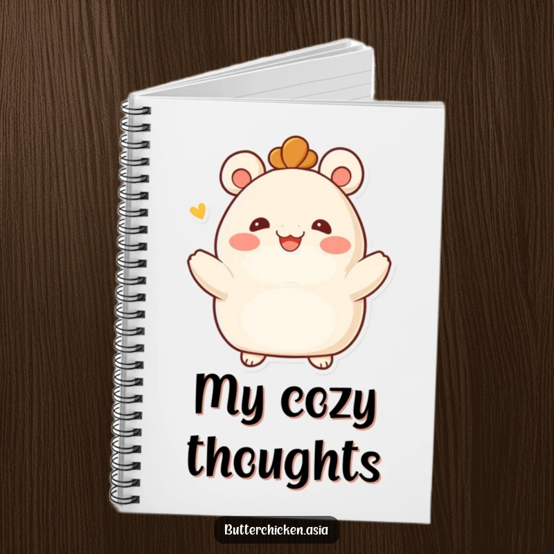 Funny Bao Bun Notebook: a smiling bao bun character offers a warm embrace. Perfect for journaling and a funny gift.