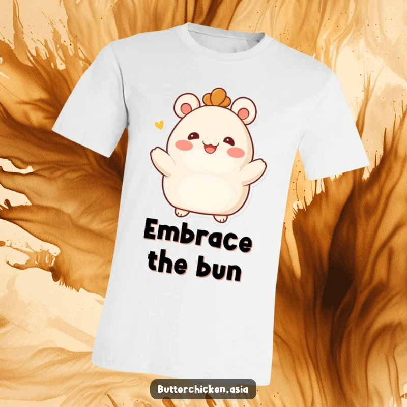 Funny Bao Bun T-Shirt: a happy bao bun character offers a warm embrace. A super soft and funny gift for cuddly folks.