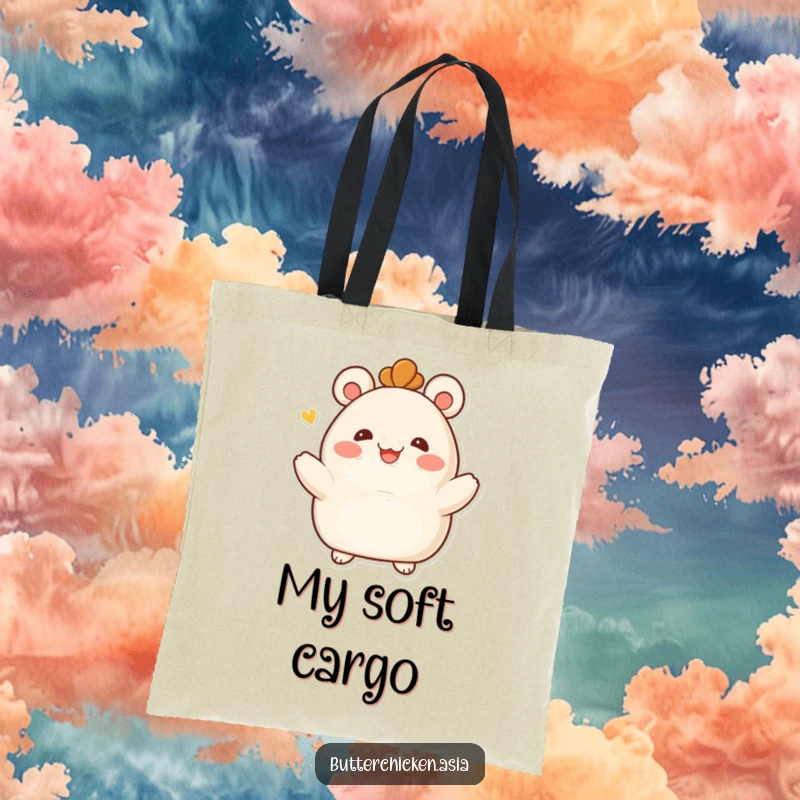 Funny Bao Bun Tote Bag: a smiling bao bun character offers a loving embrace. Carry your items with warmth and a funny gift.